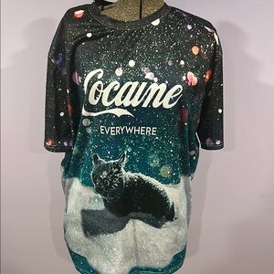 Everywhere Cat T-Shirt - Black and Blue